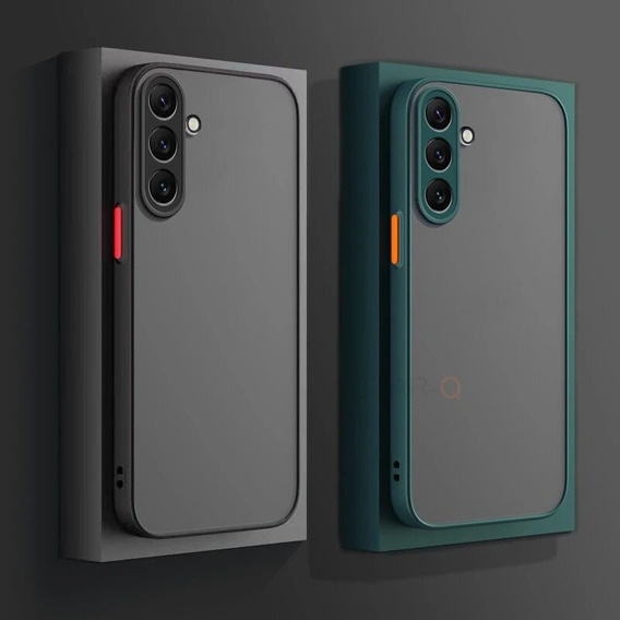 Silicone case for Samsung Galaxy M15 5G, with camera protection, transparent / black