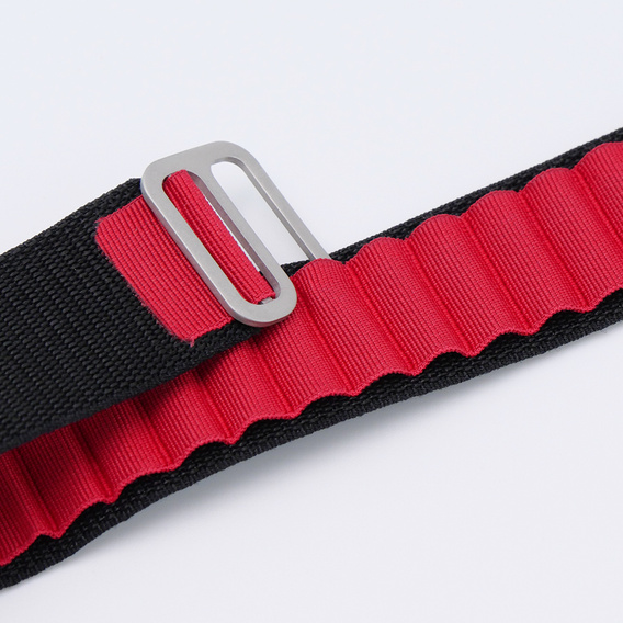Nylon Strap for Apple Watch 1/2/3/4/5/6/7/8/SE/ULTRA 42/44/45/49mm, Black / Red