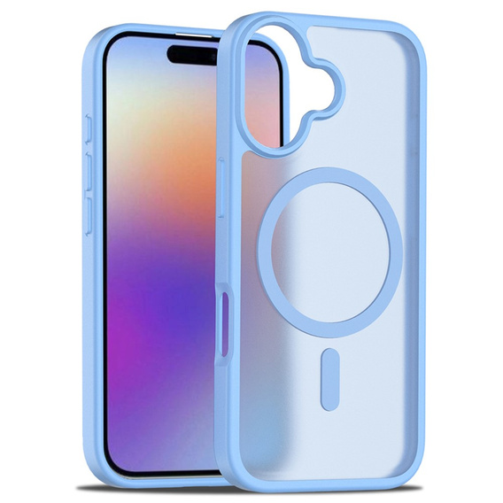Matt Case for iPhone 17, for MagSafe, translucent blue