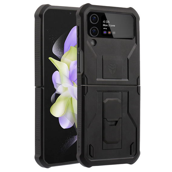 Armored Case for Samsung Galaxy Z Flip 4 5G, Dexnor Clip Holder, black