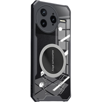 Case for Xiaomi Poco F7 Ultra, with magnetic sheet, transparent / black