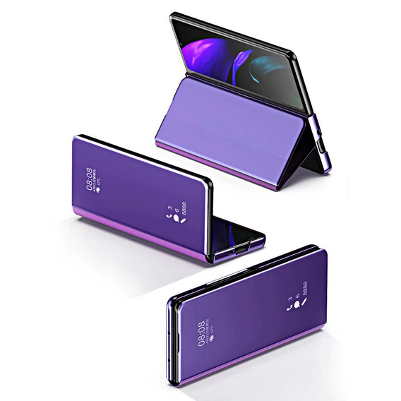 Case for Samsung Galaxy Z Fold3 5G, Clear View, purple