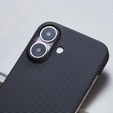 Case for iPhone 16 Plus, Aramid Fiber Cover, black
