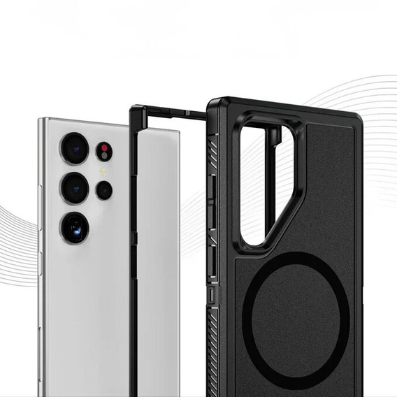 Case with frame for Samsung Galaxy S22 Ultra, for MagSafe, black