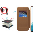 Flip case for Samsung Galaxy S22 5G, RFID Wallet MagSafe CamShield, brown