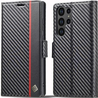 Flip case for Samsung Galaxy S24 Ultra, Carbon LC.IMEEKE, black