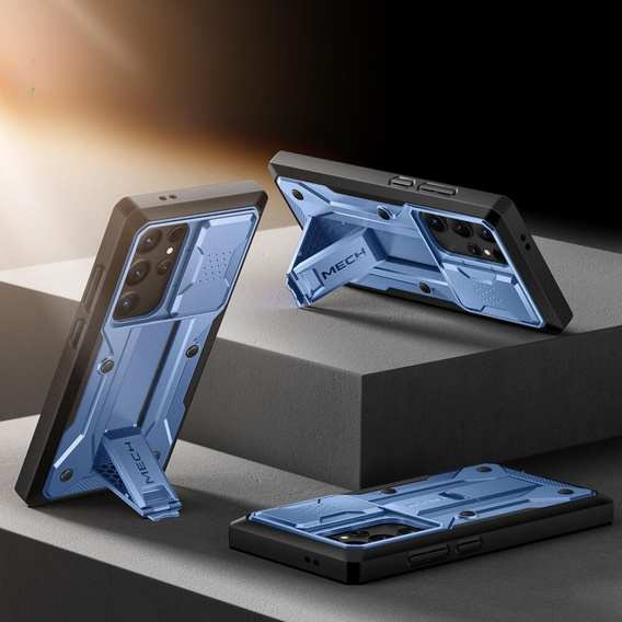 Case for Samsung Galaxy S24 Ultra, Tongate MECH with belt clip, blue