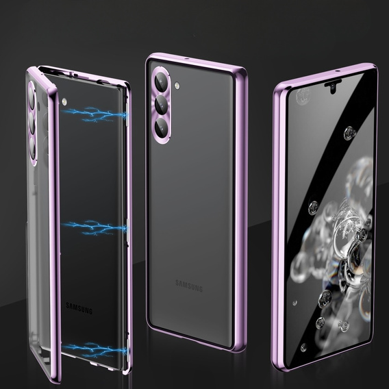 Case for Samsung Galaxy S23, Magnetic Dual Glass, purple