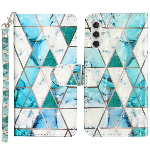 Flip case for Samsung Galaxy A35 5G, Wallet, Marble green