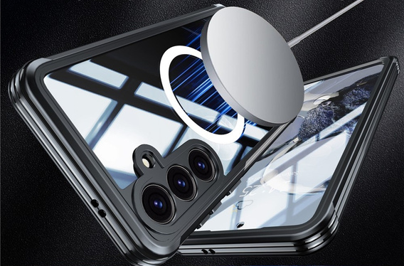 Case for Samsung Galaxy S25 FE, Shockproof, with glass, for MagSafe, black