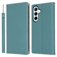 Flip case for Samsung Galaxy S25+ Plus, Litchi Skin Grain, blue