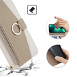 Flip case for Motorola Moto G24 / G24 Power / G04, Wallet Zipper Pocket, with mirror, white