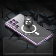 Magnetic Dual Glass MagSafe case for Samsung Galaxy S23 Ultra, purple