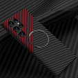 Case for Samsung Galaxy S23 Ultra, Magsafe Slim Carbon, black / red