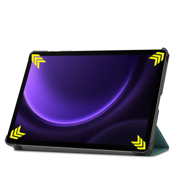 Case for Samsung Galaxy Tab S9 FE, Tri-fold, green