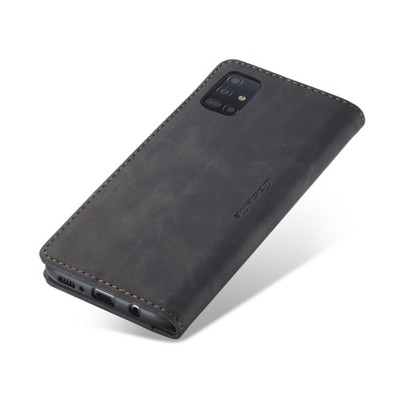 CASEME case for Samsung Galaxy A51, Leather Wallet Case, black