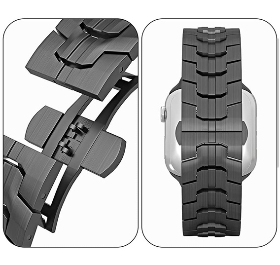 Stainless segments bracelet for Apple Watch 7/6/5/4/SE/3/2/1 45/44/42mm, Silver