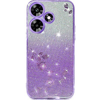 Case for Infinix Hot 30, Glitter Flower, purple