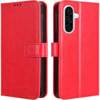 Flip case for Samsung Galaxy A56, Crazy Horse Wallet, red