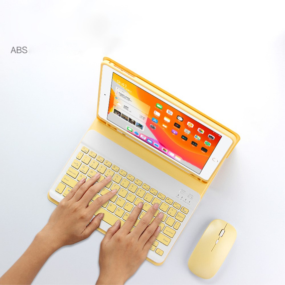 Case + keyboard iPad 10.2 2019 / 2020 / 2021, yellow