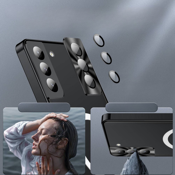 Camera Protection Case for Samsung Galaxy S21 FE 5G, CamShield MagSafe, transparent / black