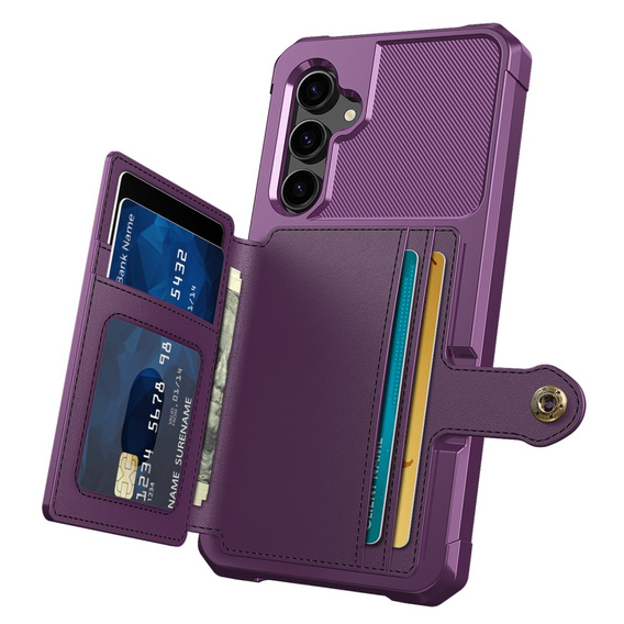 Case for Samsung Galaxy S23 FE, Card Holder Kickstand, purple