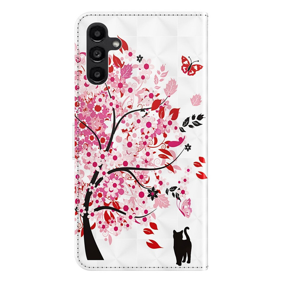 Flip case for Samsung Galaxy A14 4G/5G, Wallet, tree, white