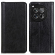 Case for OnePlus 12 5G, Wallet Litchi Leather, black