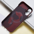 Case for iPhone 16 Plus, Aramid Fiber MagSafe, red