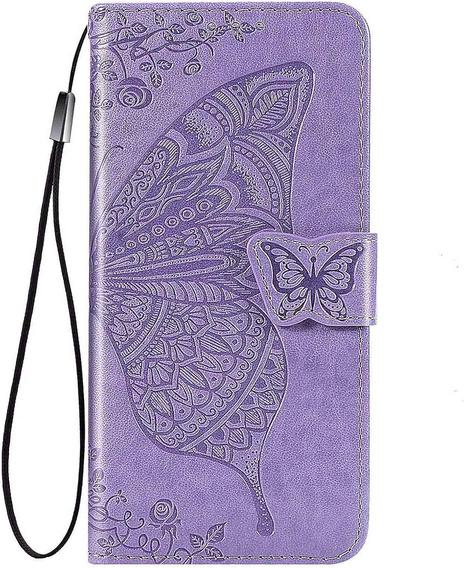 Flap case for Oppo Reno 14F, wallet, Butterfly, purple