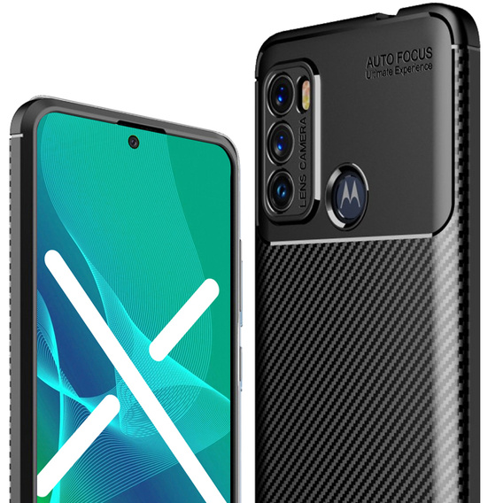 Case for Motorola Moto G60, Carbon Gel, black