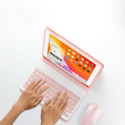 Case + keyboard iPad 10.2 7/8/9 gen 2019/2020/2021, Keyboard Cover Pen Slot, pink rose gold