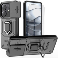 Case for Xiaomi Redmi Note 14 5G, KickStand Camera Lens, black