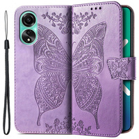 Flip case for Oppo A58 4G, Butterfly, purple