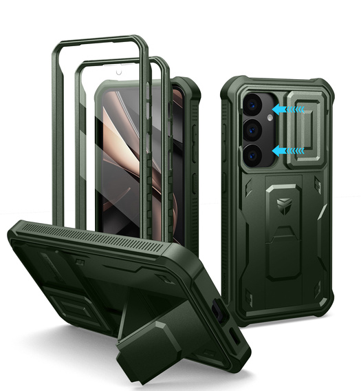 Armored case for Samsung Galaxy S25, Dexnor Full Body (Two Frames), green