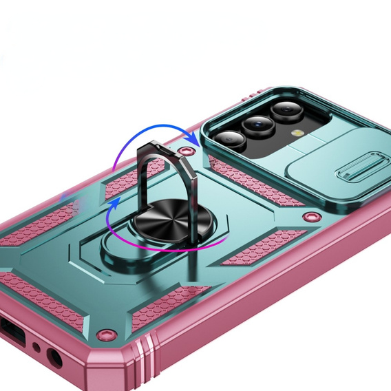 Case for Samsung Galaxy S24+ Plus, CamShield Slide, green / pink