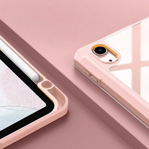 Case for iPad 10.9" 2022 (10 gen.), Smartcase Hybrid, with stylus space, Marble pink