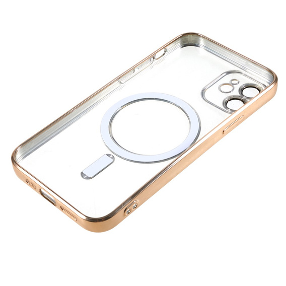 Case for iPhone 12, Electro MagSafe, gold + Screen Glass