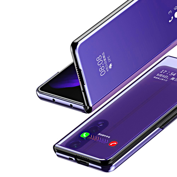 Case for Samsung Galaxy Z Fold3 5G, Clear View, purple