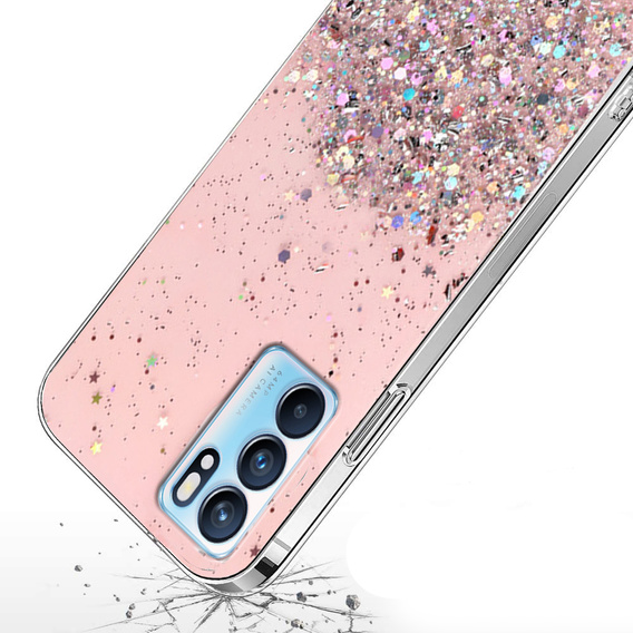Case for OPPO Reno6 5G, Glittery, pink