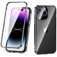 Case for iPhone 14 Pro Max, Magnetic Dual Glass, black