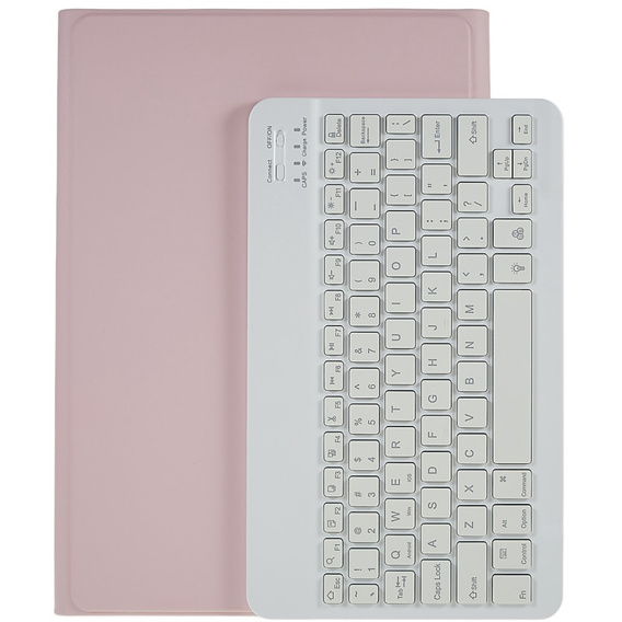 Case + keyboard Galaxy Tab S7+ Plus / S8+ Plus /S7 FE T730 T733, Pen Slot, pink rose gold