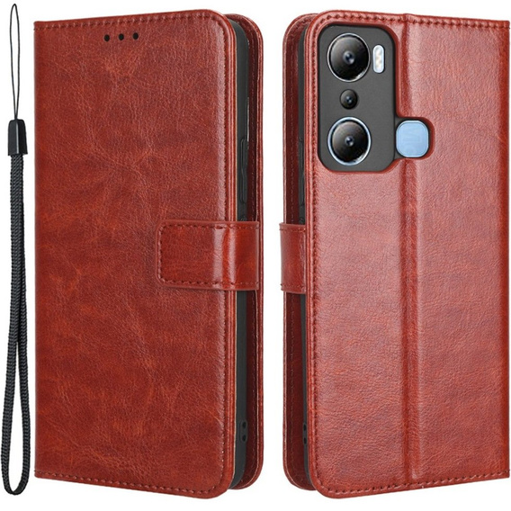 Flip case for Infinix Hot 20i, Crazy Horse Wallet, brown
