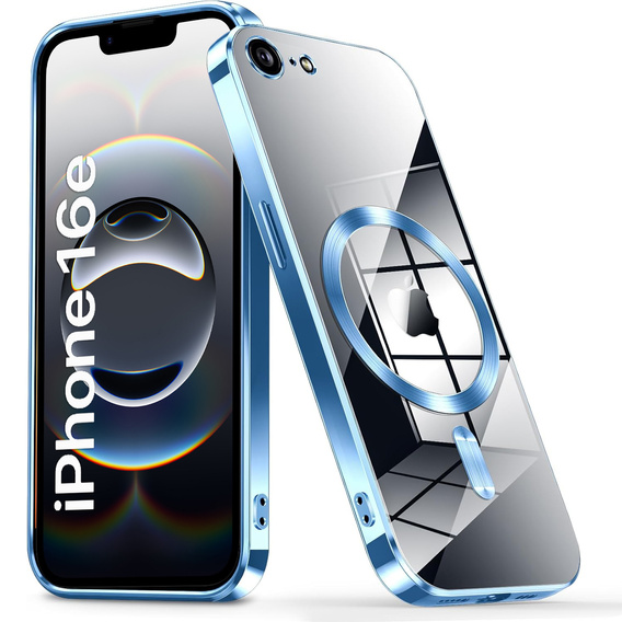 Case for iPhone 16E, Electro MagSafe, blue + Screen Glass