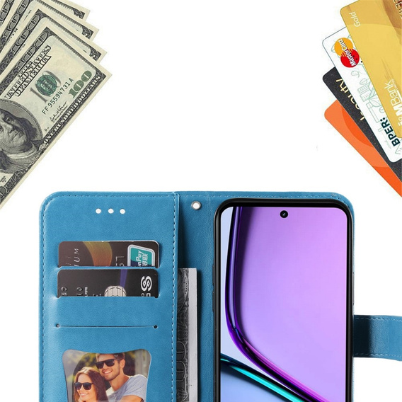 Flip case for Realme C67, Mandala, blue