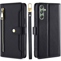 Flip case for Samsung Galaxy M34, Wallet Zipper Pocket, black