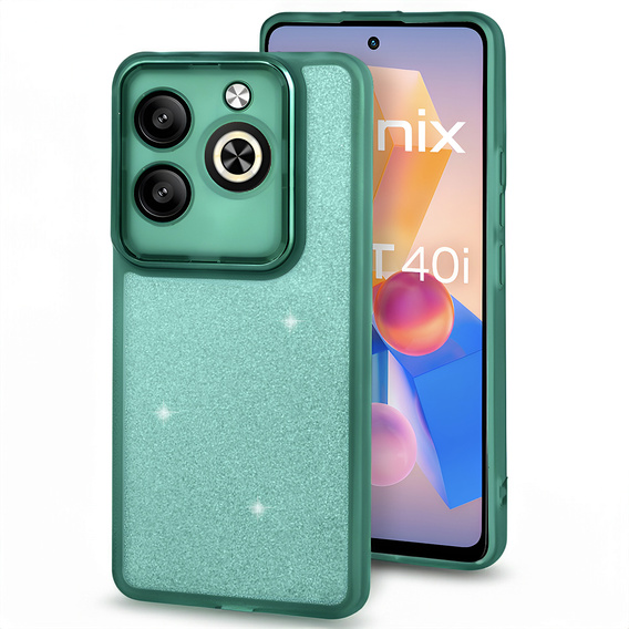 Case for Infinix Hot 40i, Glittery Powder, green