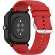 Silicone strap 20mm, Red/Silver Buckle