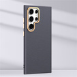 Leather case for Samsung Galaxy S25 Ultra, leather hybrid, grey
