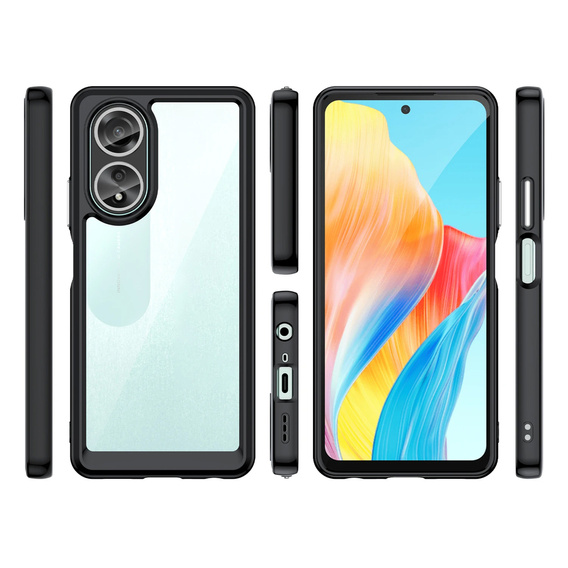 Case for Oppo A58 4G, Fusion Hybrid, transparent / black
